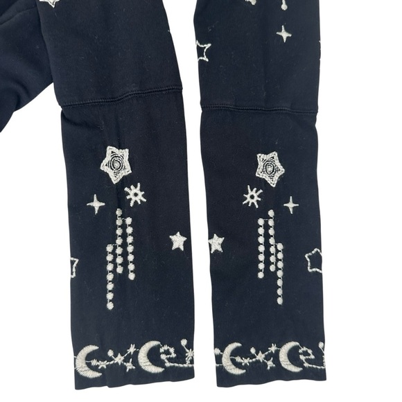 Johnny Was hoodie tunic black embroidered star moon sun celestial XS Angol Beach - Picture 12 of 16